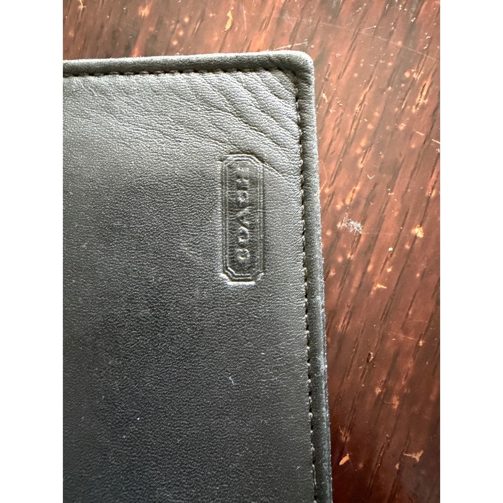 Vintage Coach Black Glove Tanned Leather Checkbook Cover Wallet USA Made - Picture 9 of 11